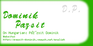 dominik pazsit business card